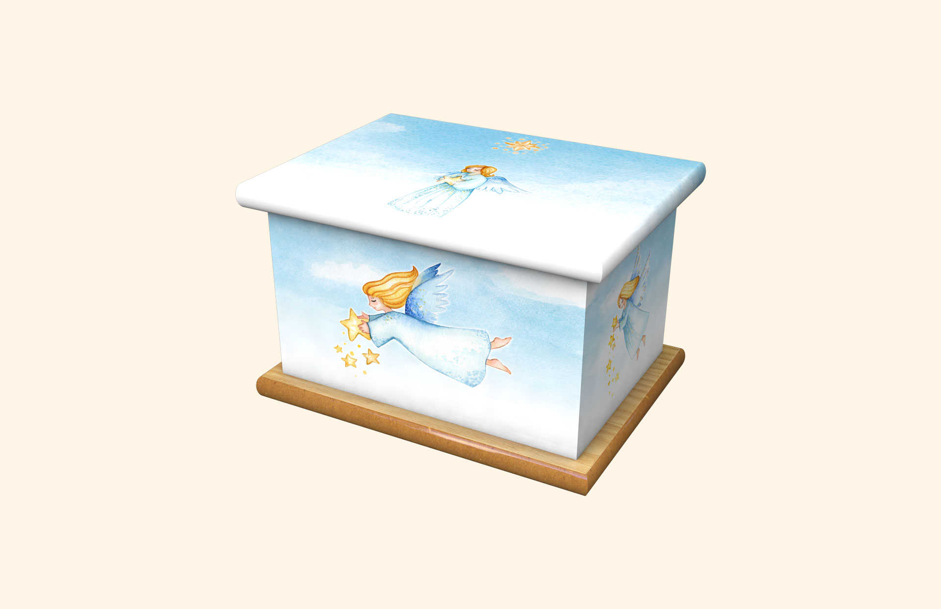 Angel Star child ashes casket